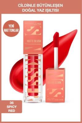 Maybelline New York Sunkisser Spicy Red Liquid Matte Blush: Long Lasting, Highly Pigmented, Warm Toned, & Natural Matte Finish by Beauty Care Bag