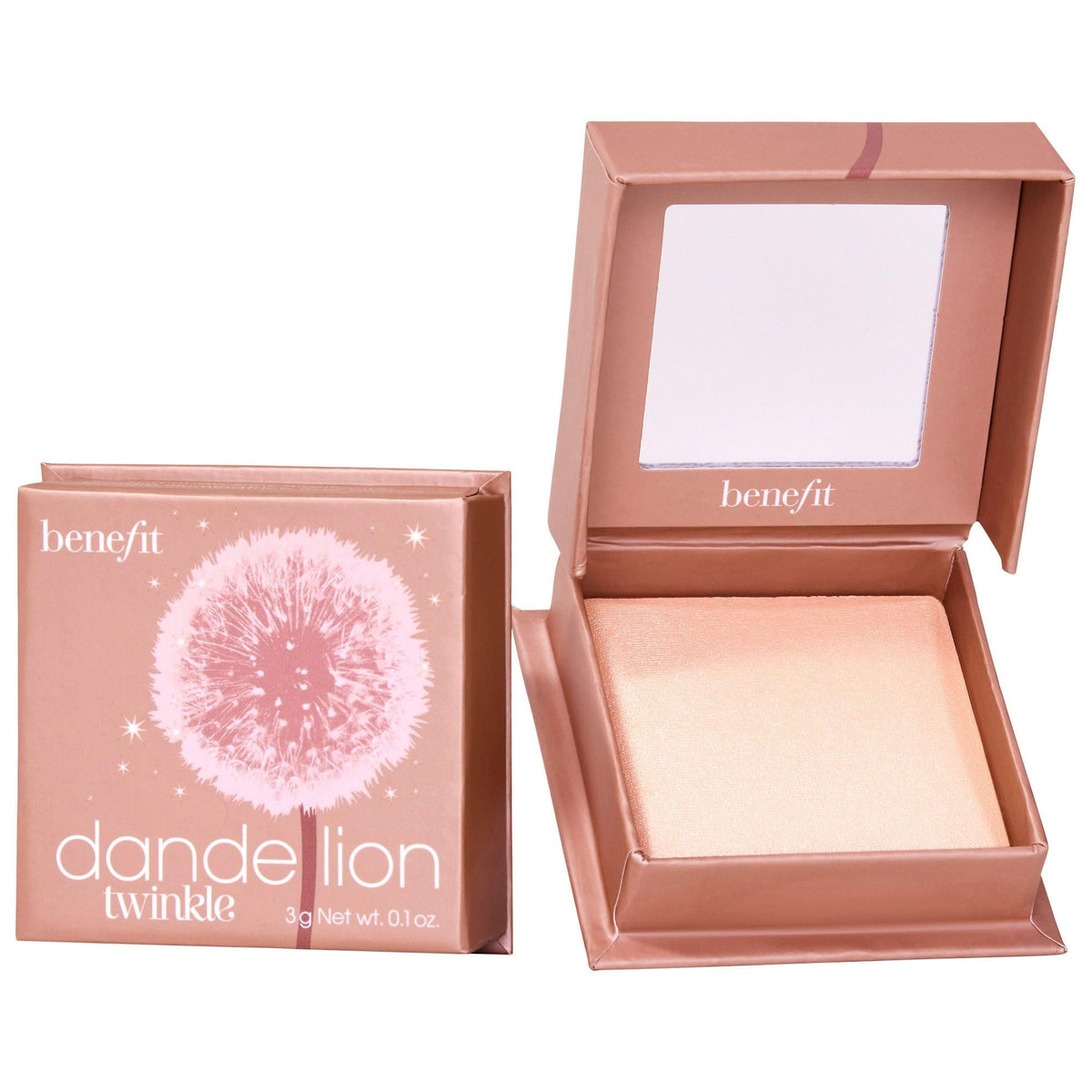 Dandelion - Twinkle Shimmer Finish Powder Highlighter for Natural Glow, Nude-Pink, Chemical-Free Cosmetics by Beauty Care Bag