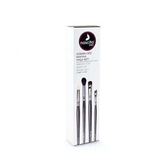 Nascita Professional Smokey Eye Makeup Brush Set for Detailed Eye Makeup - Includes Mixing, Pencil, Shading, and Eyeliner Brushes by Beauty Care Bag