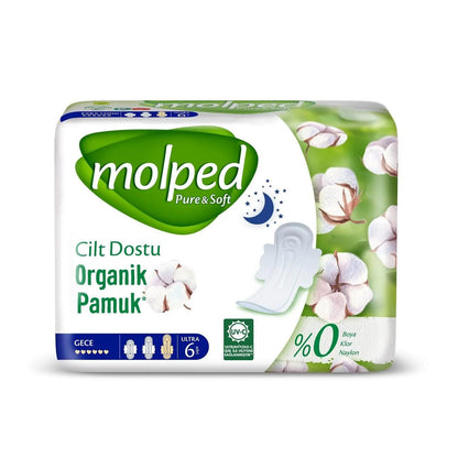 Molped Ultra Pure & Soft Night Sanitary Pads 6-Pack by Beauty Care Bag