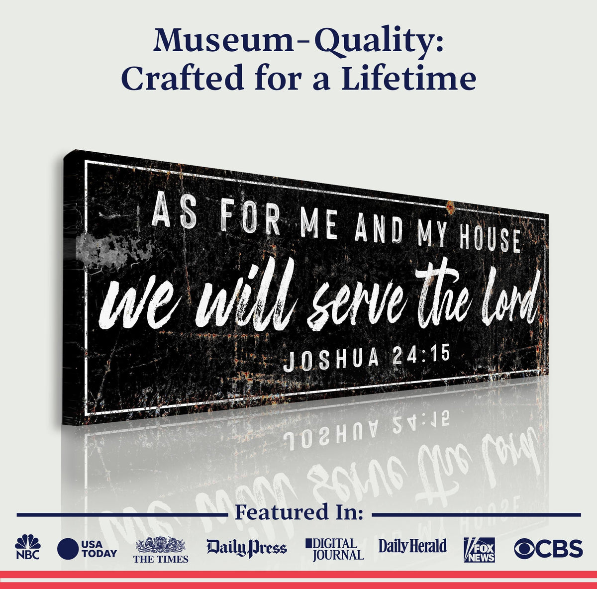 Joshua 24:15 - We Will Serve The Lord Sign VI by Tailored Canvases