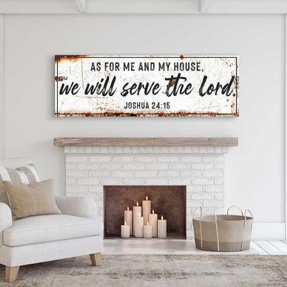 Joshua 24:15 - We Will Serve The Lord Rustic Sign II by Tailored Canvases