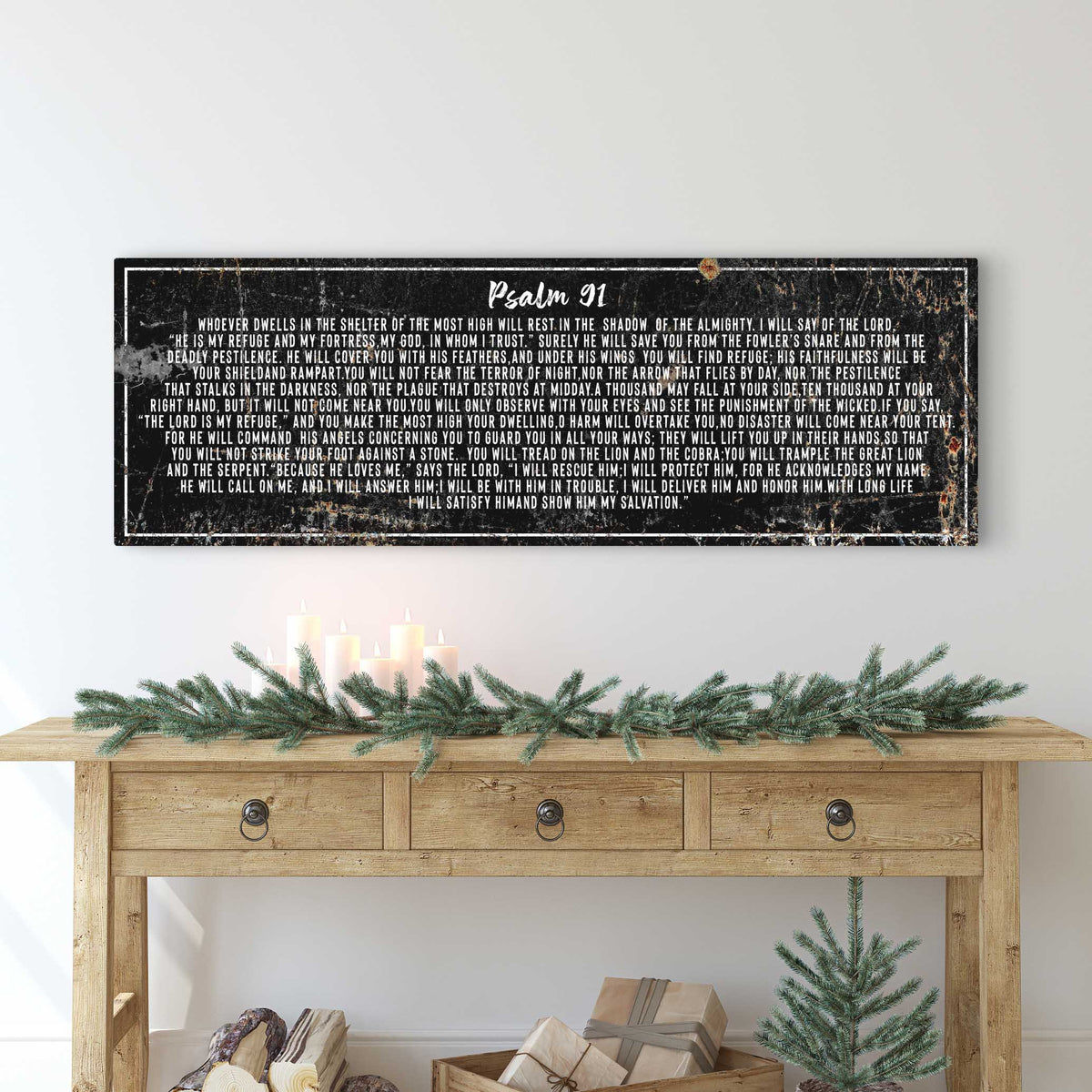 Psalm 91 - He Is My Refuge Sign II by Tailored Canvases