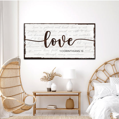 1 Corinthians 13 Love canvas wall sign by Tailored Canvases, second view