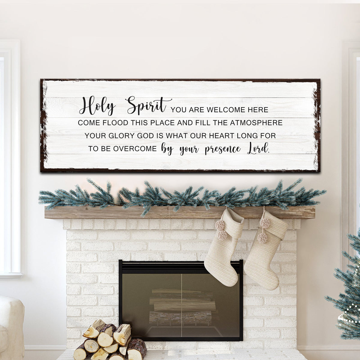 Holy Spirit Rustic Sign by Tailored Canvases