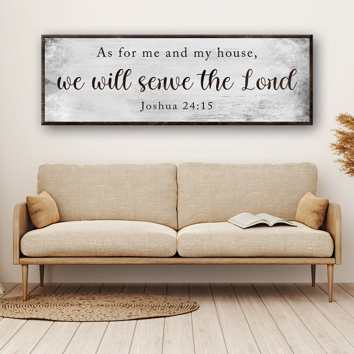 Joshua 24:15 - We Will Serve The Lord Sign II by Tailored Canvases
