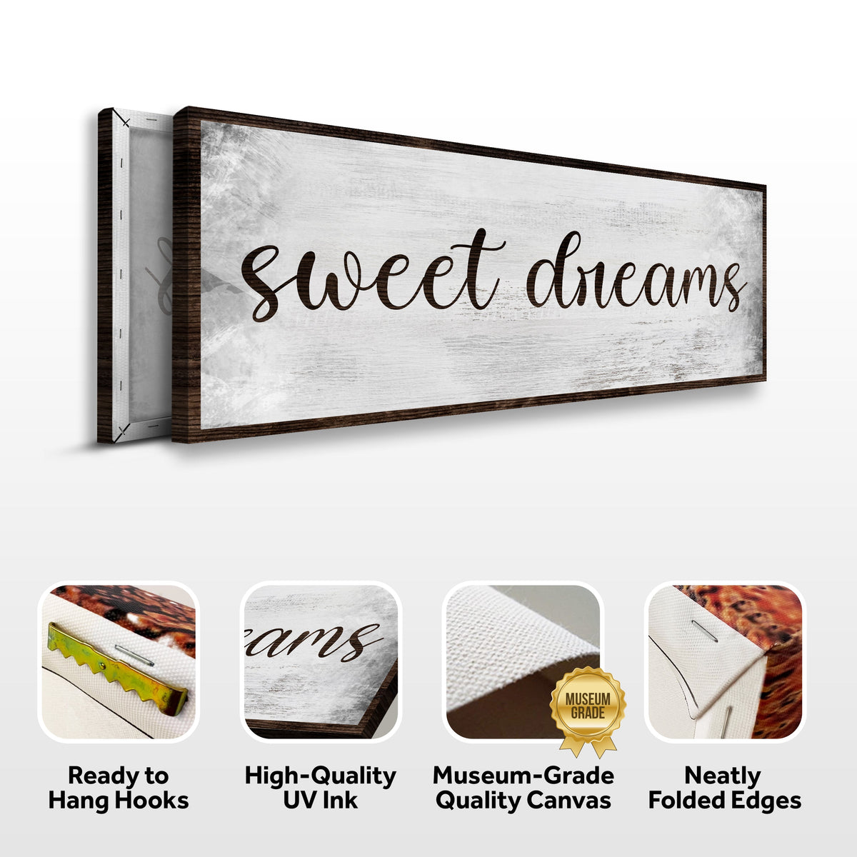 Sweet Dreams Bedroom Grunge Sign by Tailored Canvases