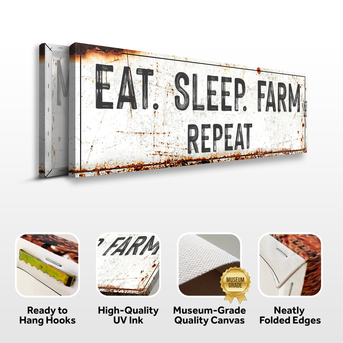 Eat Sleep Farm Repeat Sign by Tailored Canvases