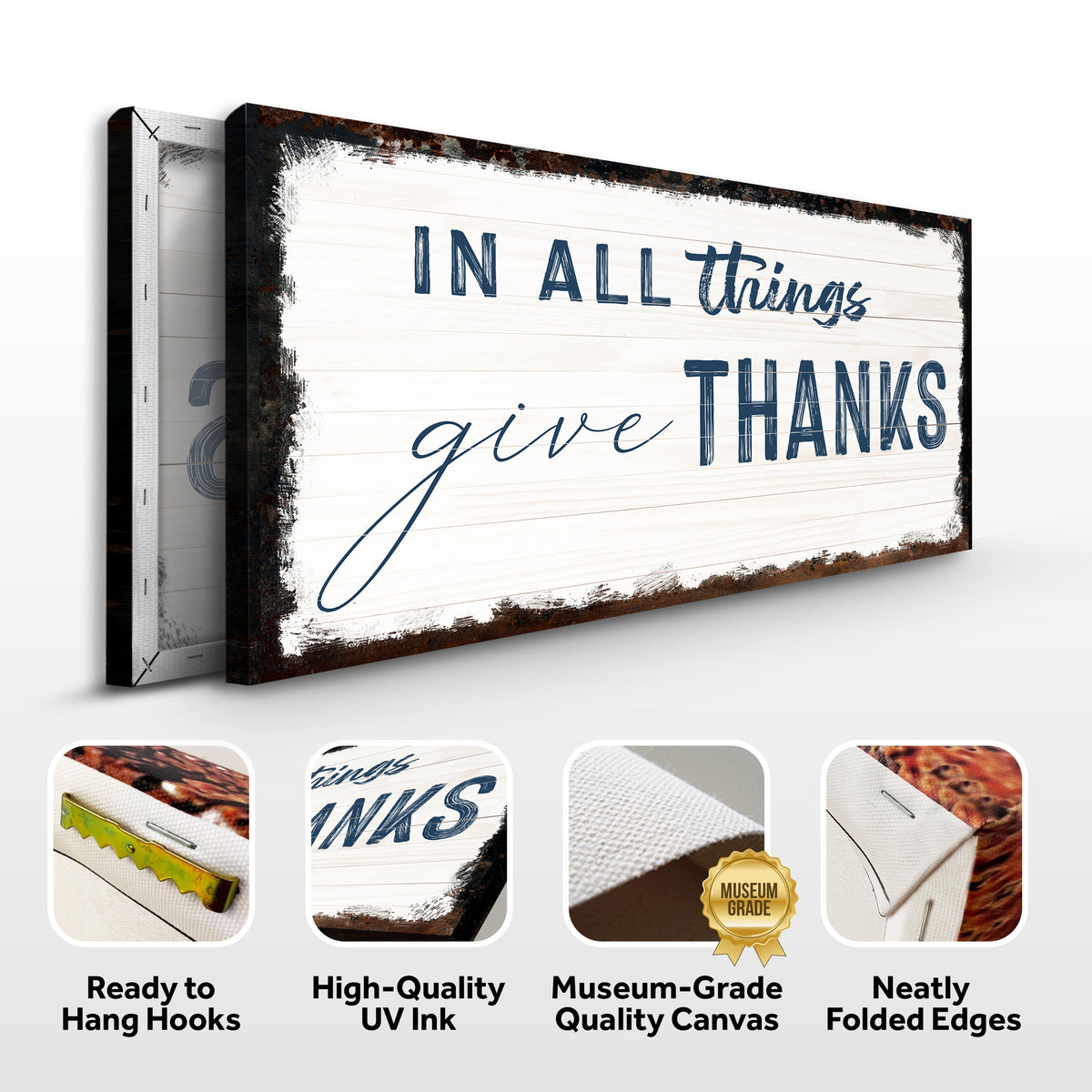 In All Things Give Thanks Sign II by Tailored Canvases