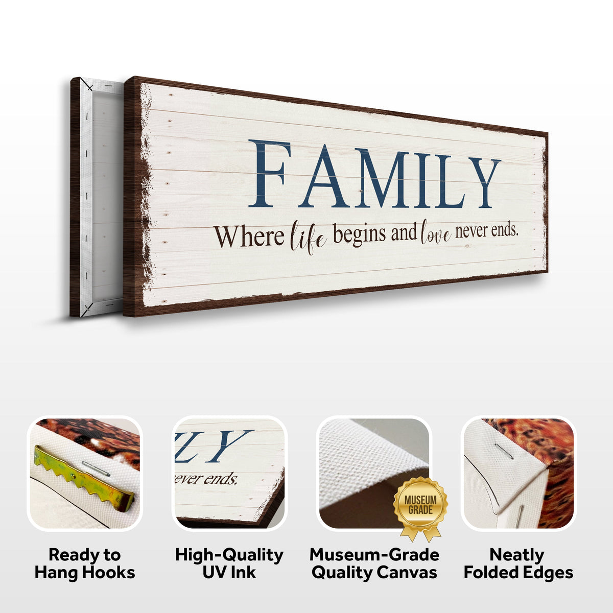 8 Powerful Words Family Sign II by Tailored Canvases