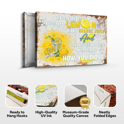 Life And Lemons Sign by Tailored Canvases