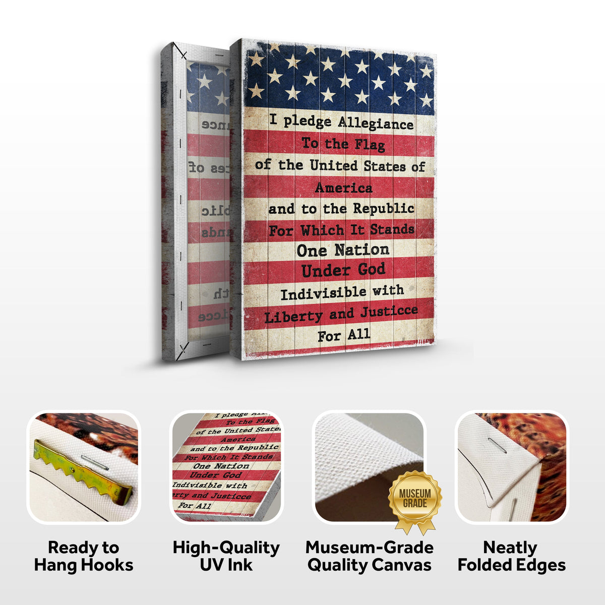 America Pledge Allegiance Sign by Tailored Canvases