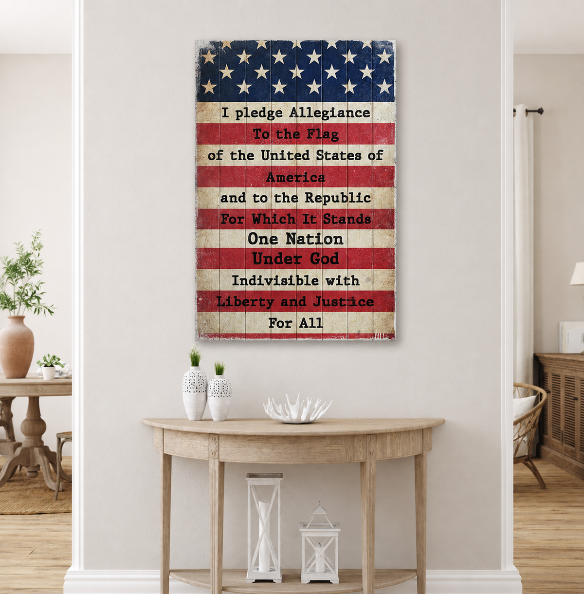 America Pledge Allegiance Sign by Tailored Canvases
