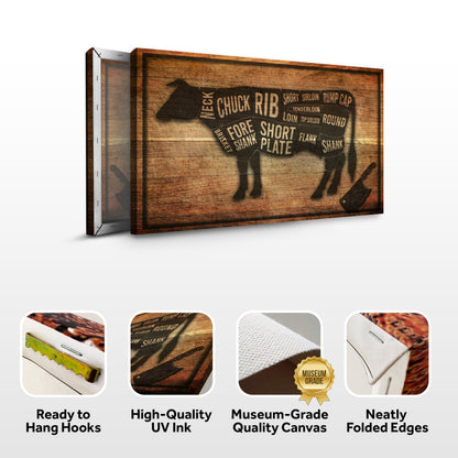 Cow Butcher Kitchen Sign II by Tailored Canvases