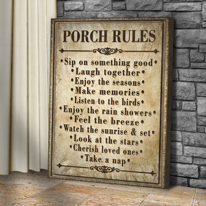Porch Rules Sign II by Tailored Canvases