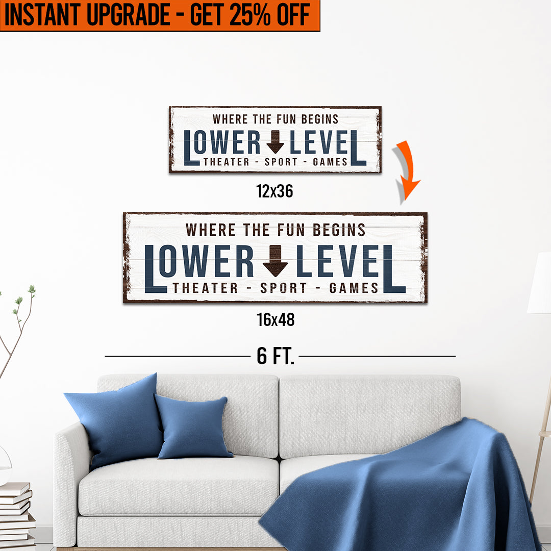 Upgrade Your 12x36 Inches 'Lower Level' (Style 1) Canvas To 16x48 Inches by Tailored Canvases