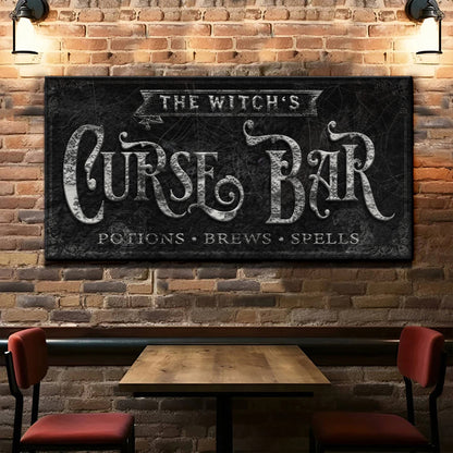 The Witch's Curse Bar Halloween Sign II by Tailored Canvases