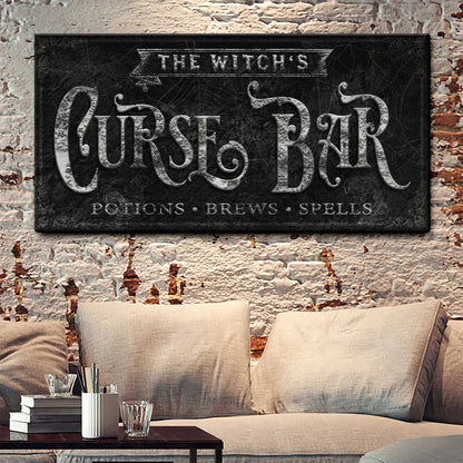 The Witch's Curse Bar Halloween Sign II by Tailored Canvases