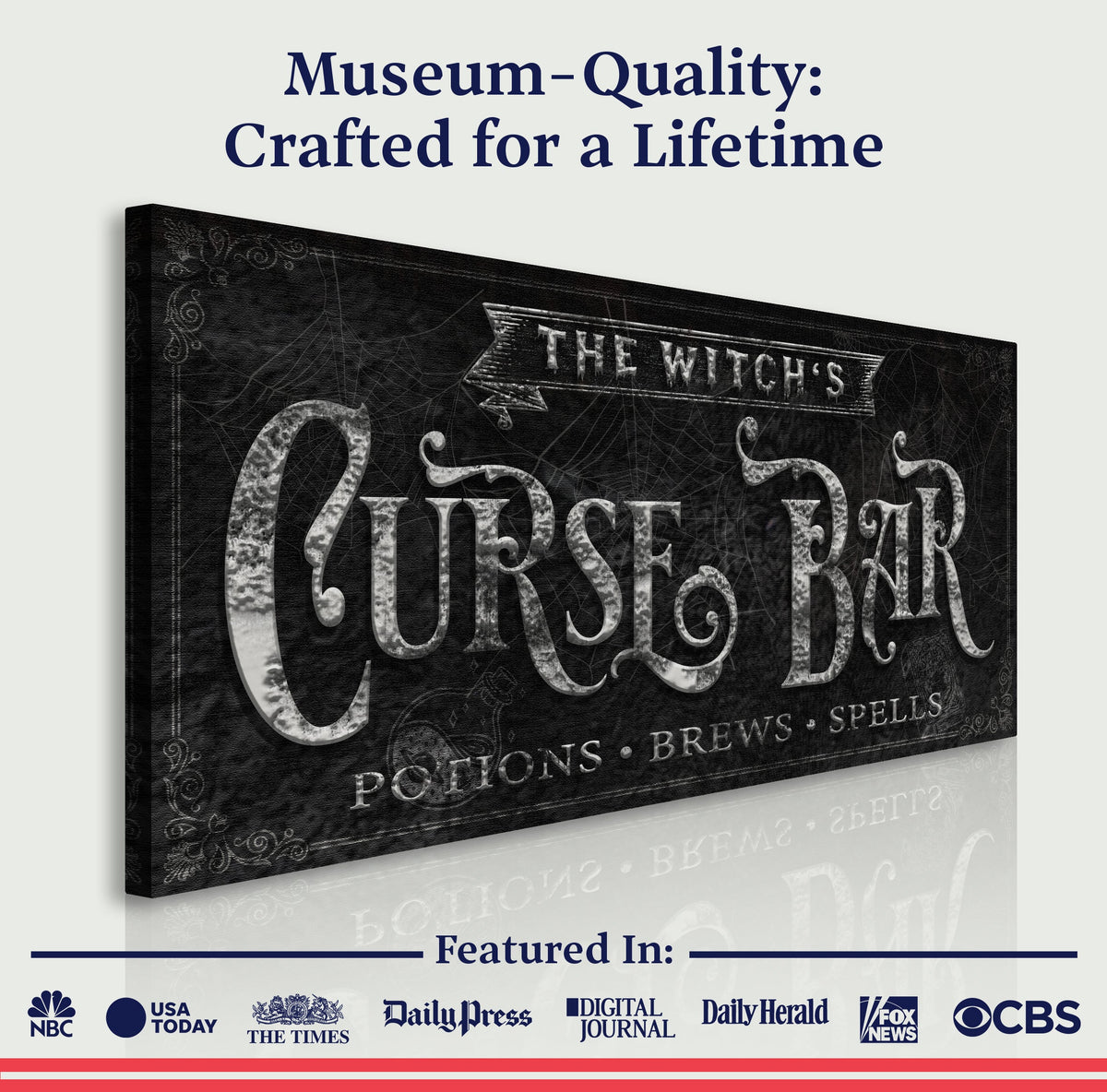 The Witch's Curse Bar Halloween Sign II by Tailored Canvases