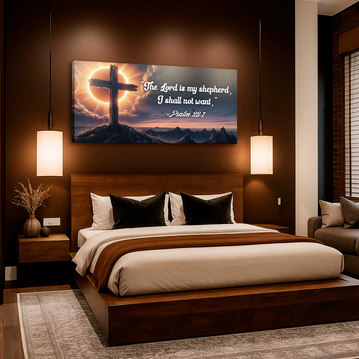 Psalm 23:1 - The Lord Is My Shepherd I Shall Not Want Faith Sign by Tailored Canvases