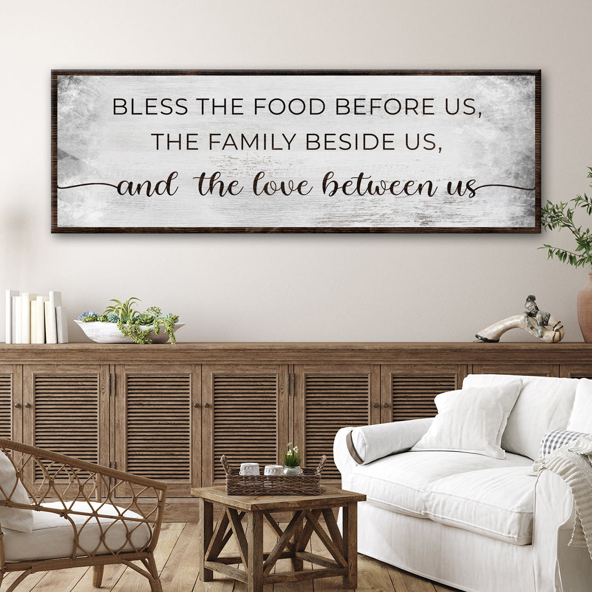 Bless The Love Between Us Sign by Tailored Canvases