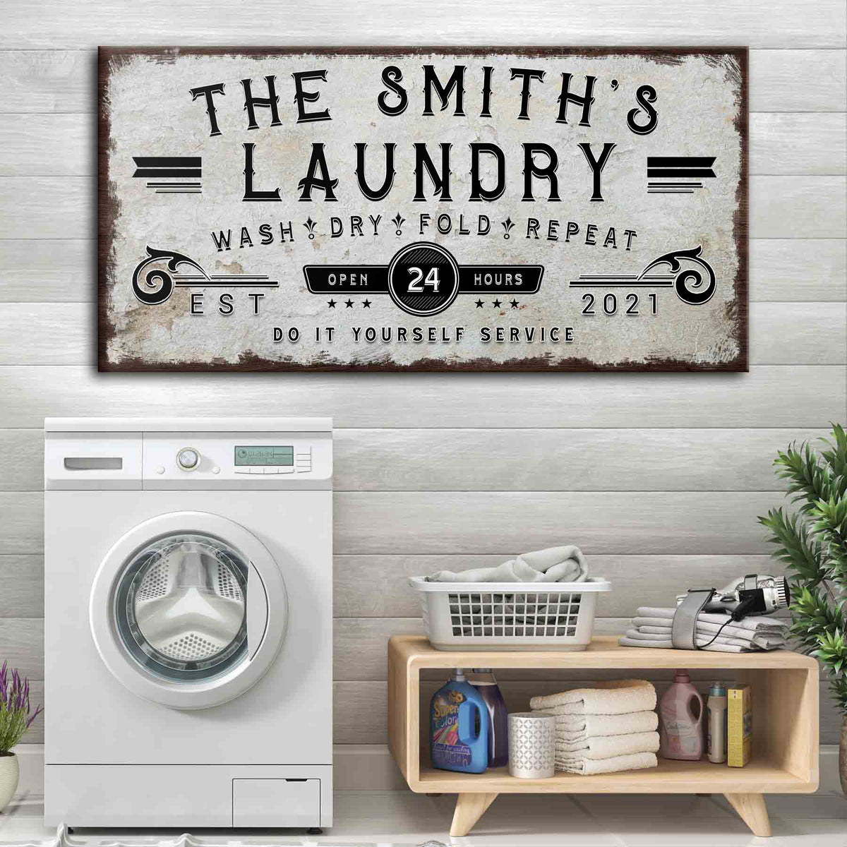 Personalized Laundry Room Sign by Tailored Canvases