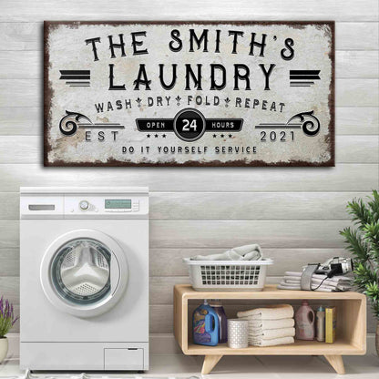 Personalized Laundry Room Sign by Tailored Canvases