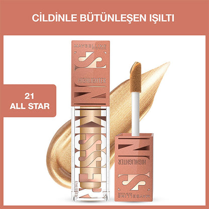 Maybelline Sunkisser Liquid Highlighter - Radiant Glow, Natural Finish - Blendable, Easy to Apply Illuminating Makeup by Beauty Care Bag