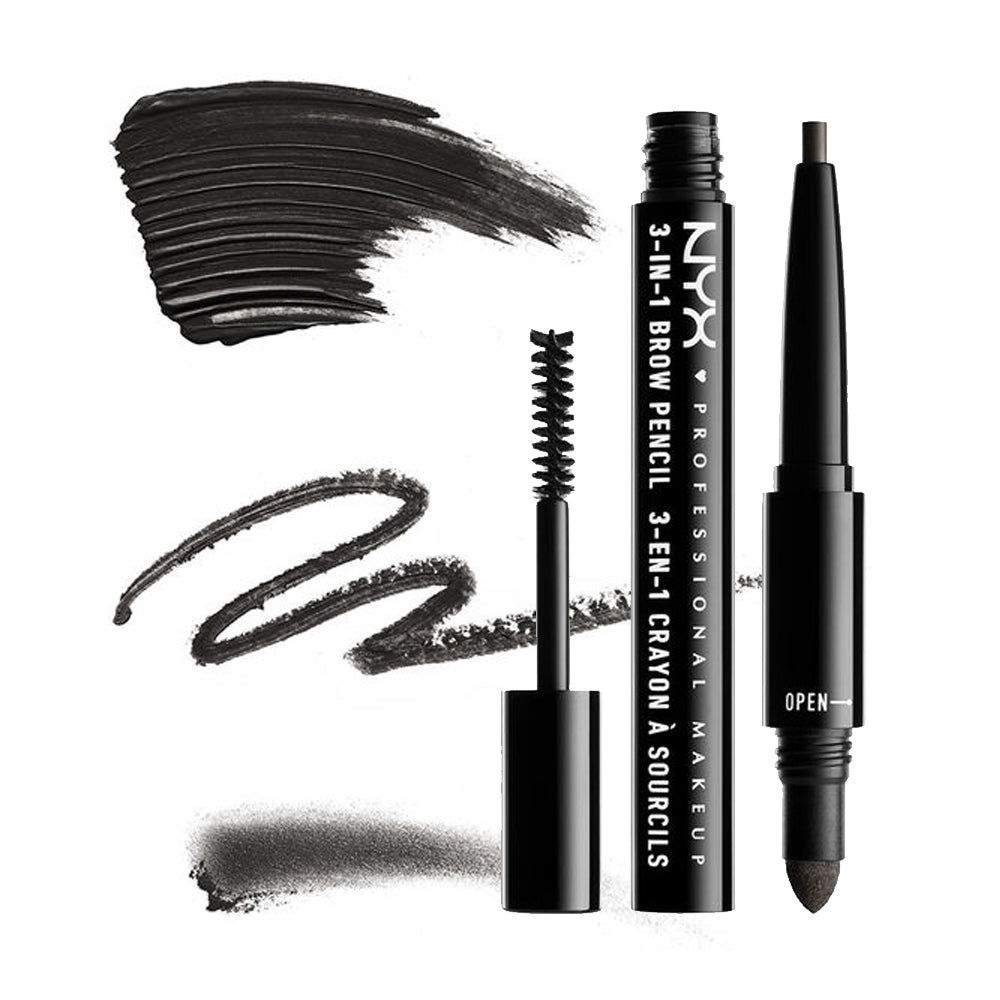 NYX 3-In-1 Brow Pencil - Black by Avera Group