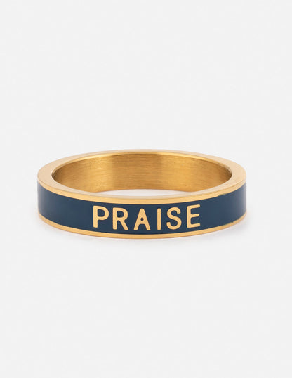 Navy Enamel Praise Ring by Elevated Faith