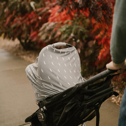 Multi-use Cover, White/Navy Stripes by Parker Baby Co.