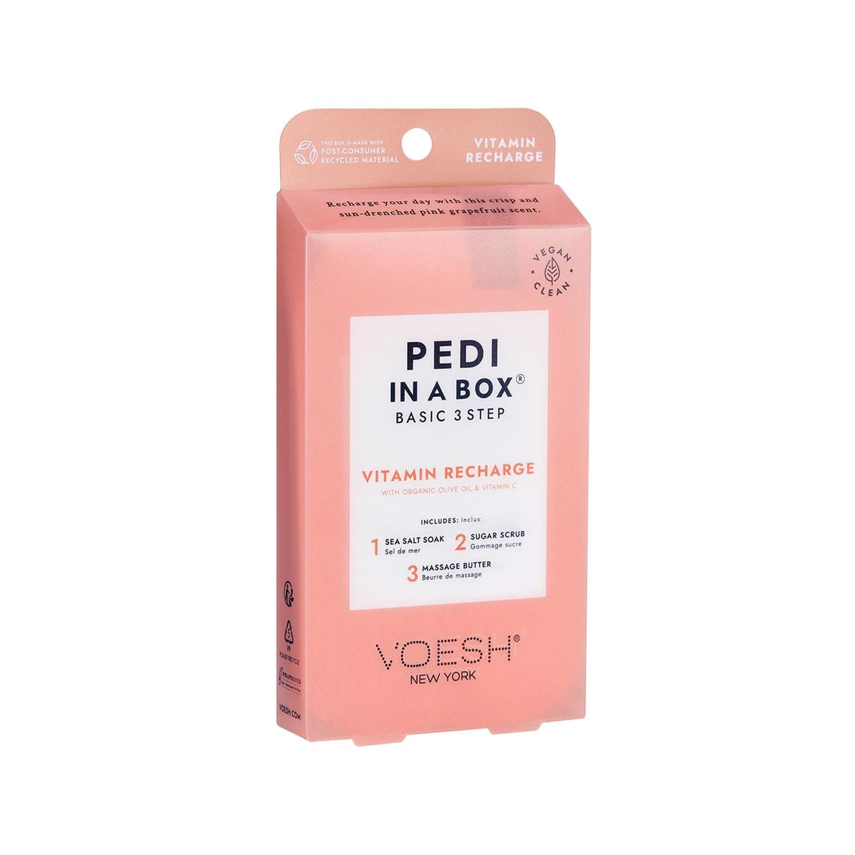 Voesh New York Pedi In A Box Basic Pedicure Kit - 3 Step At-Home Pedicure Set with Vitamins for Healthy Feet by Beauty Care Bag