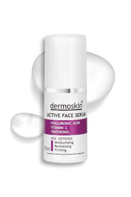 Dermoskin Anti-Aging Active Serum 15ml - Hydrating, Anti-Wrinkle, Brightening Serum with Hyaluronic Acid, Vitamin C, and Peptides by Beauty Care Bag