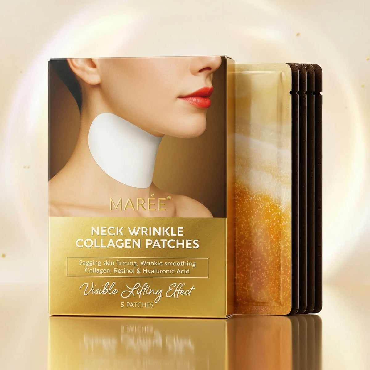 Lifting neck wrinkle patches with retinol and collagen