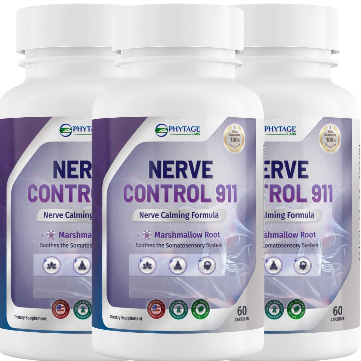 Nerve Control 911 - Natural Plant Based Nerve Health Supplement by Shahmori