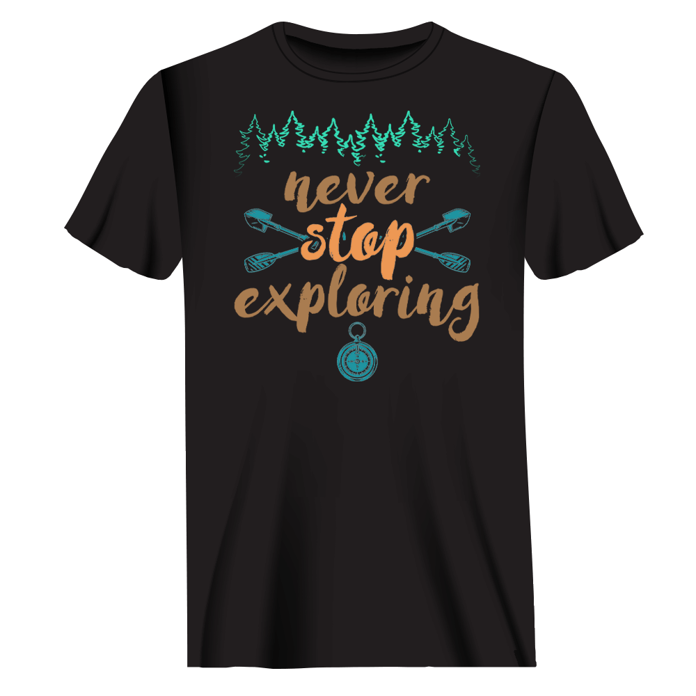 Never Stop Exploring T-Shirt for Men by Outdoorzees