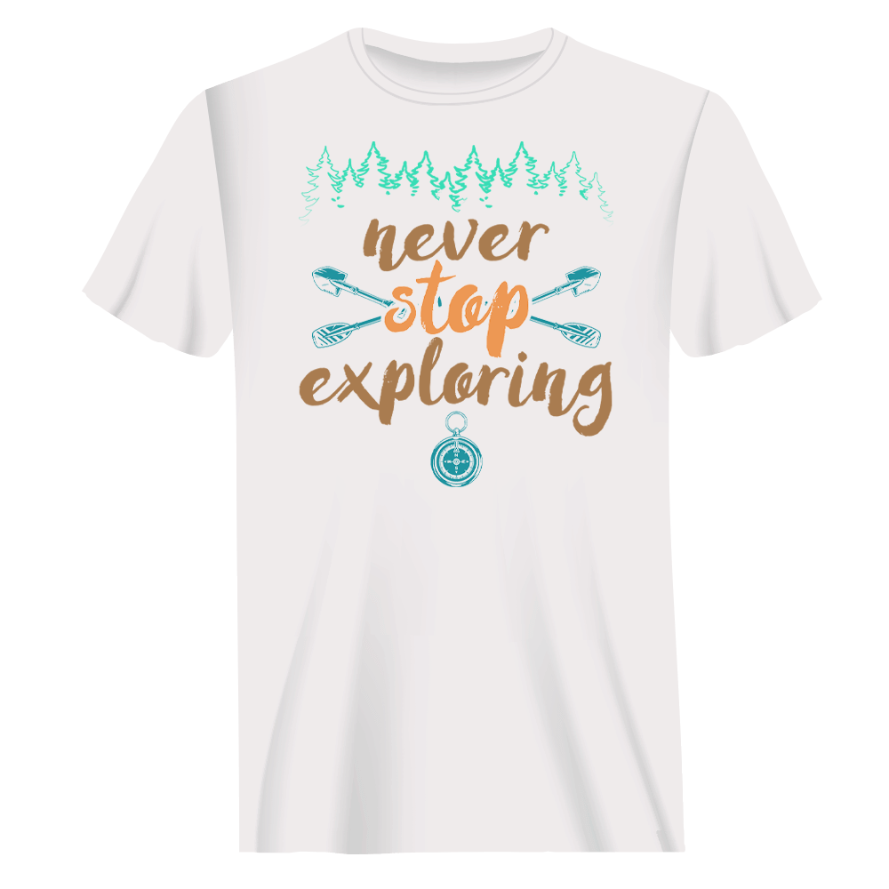 Never Stop Exploring T-Shirt for Men by Outdoorzees