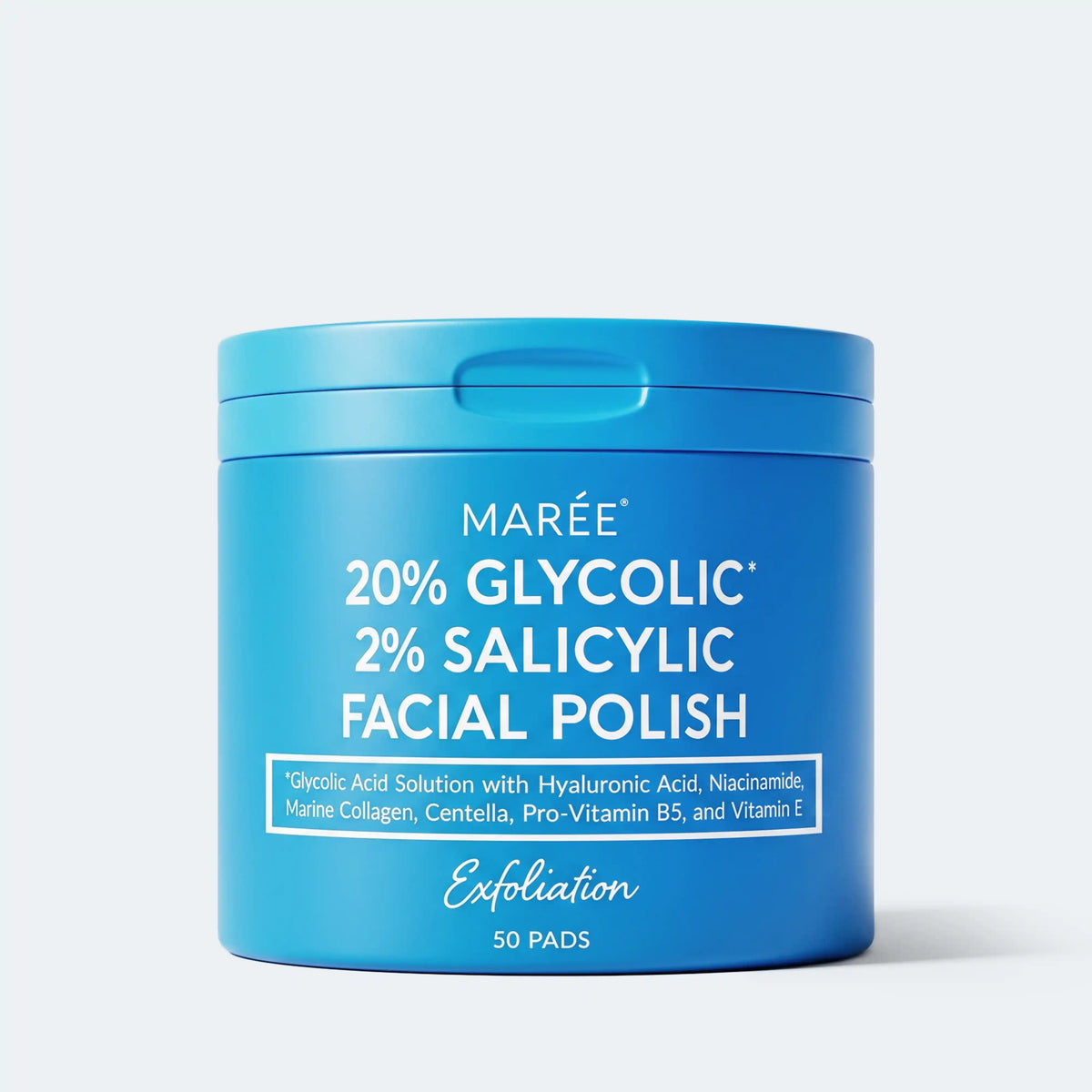 Glycolic and salicylic acid exfoliating peel pads