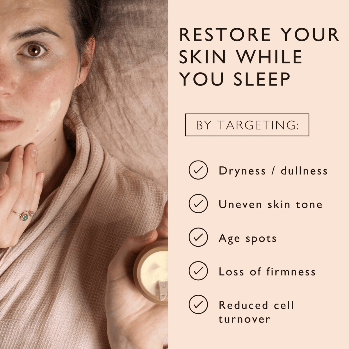 Night Cream with Hyaluronic Acid + Niacinamide - Travel Size by UpCircle