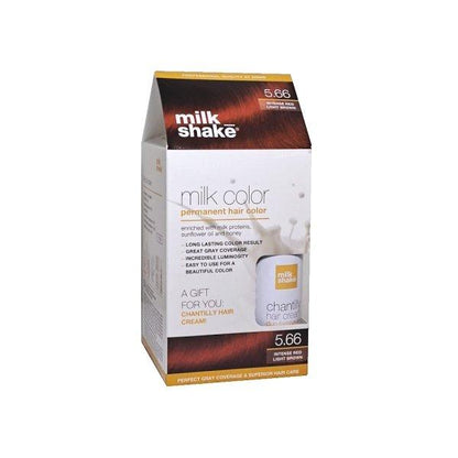 Milk Shake 5.66 Light Chestnut Intense Red Hair Dye Set 50ml by Beauty Care Bag