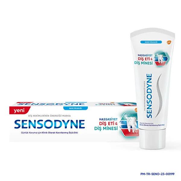 Sensodyne: Triple Action Toothpaste for Sensitive Teeth, Gum Care & Enamel Strength - Clinically Proven Relief 2.54 fl oz by Beauty Care Bag