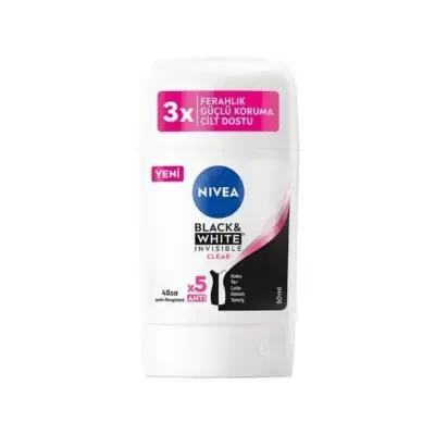 Nivea Women's Deodorant Stick - Black Invisible Clear, Alcohol-Free, Dermatologically Tested, 1.69 fl oz by Beauty Care Bag
