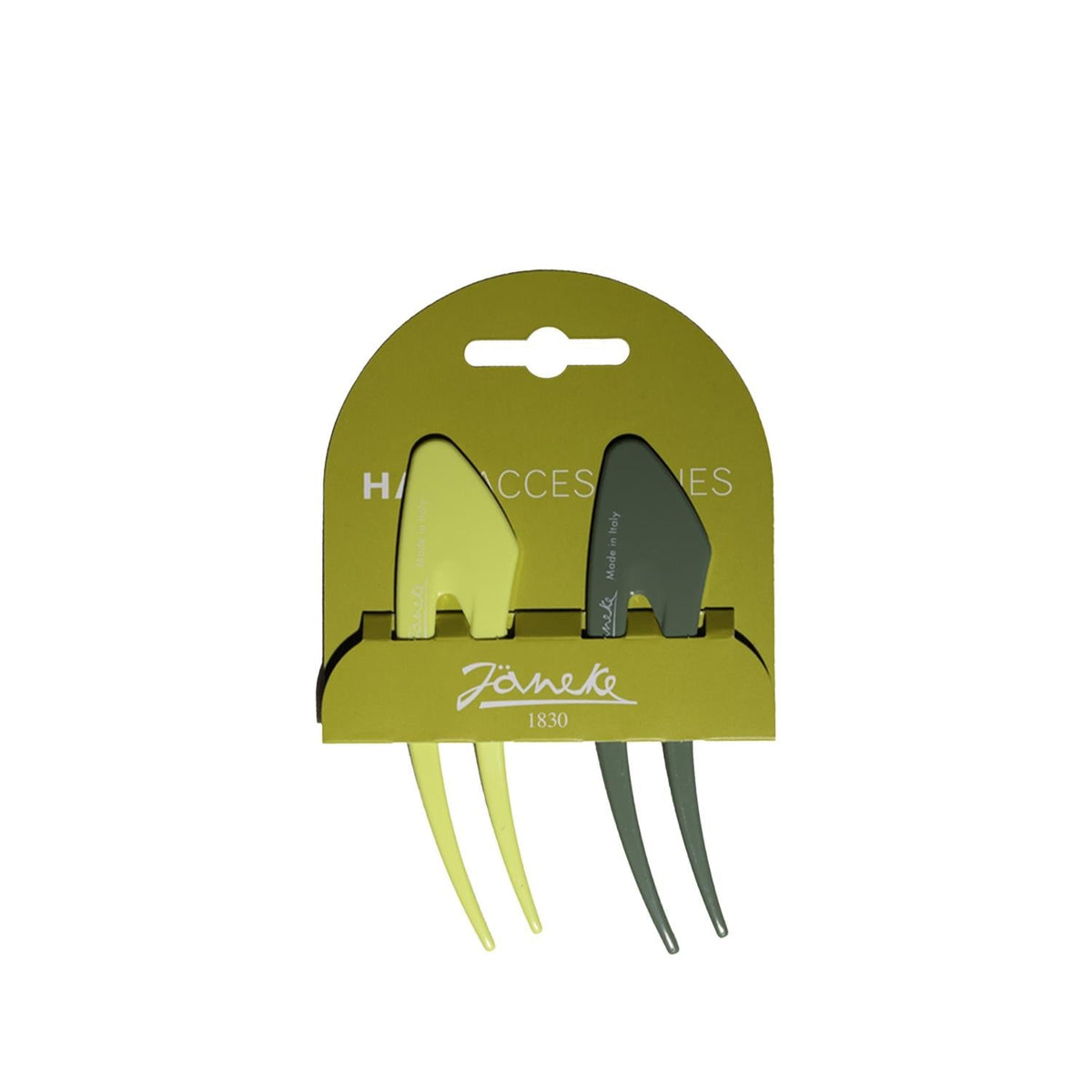 Janeke Small Hair Clips in Lime for Secure Hold Set of 2 by Beauty Care Bag