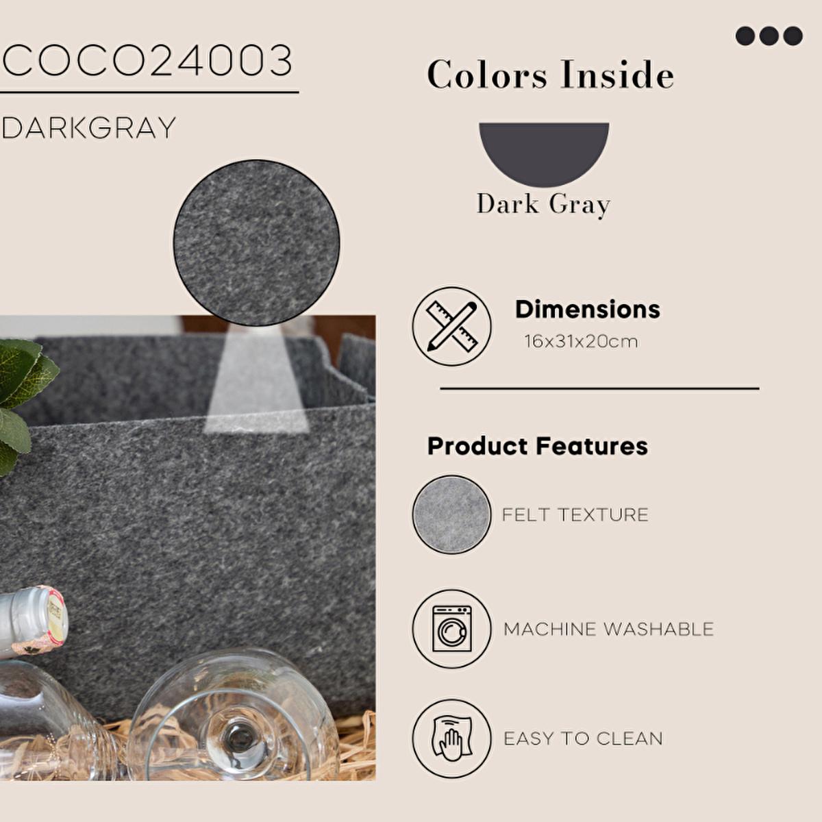 Coco Clementine Felt Storage Basket - Modern Home Organization Solution for Clothes, Toys, and Office Supplies by Beauty Care Bag