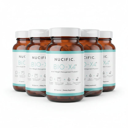 Nucific Bio-X4 4-in-1 Weight Management Probiotic – 90 Capsules | Daily Digestive & Wellness Support by Shahmori