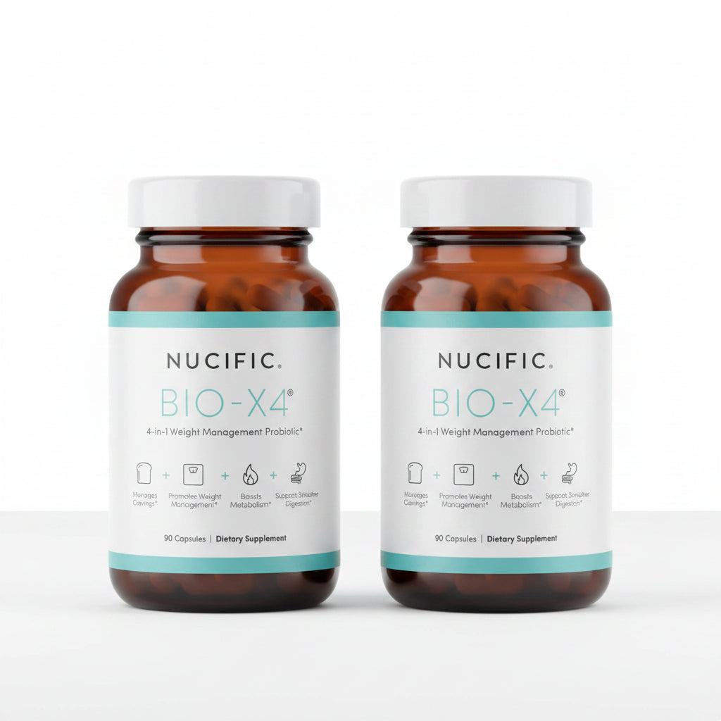 Nucific Bio-X4 4-in-1 Weight Management Probiotic – 90 Capsules | Daily Digestive & Wellness Support by Shahmori
