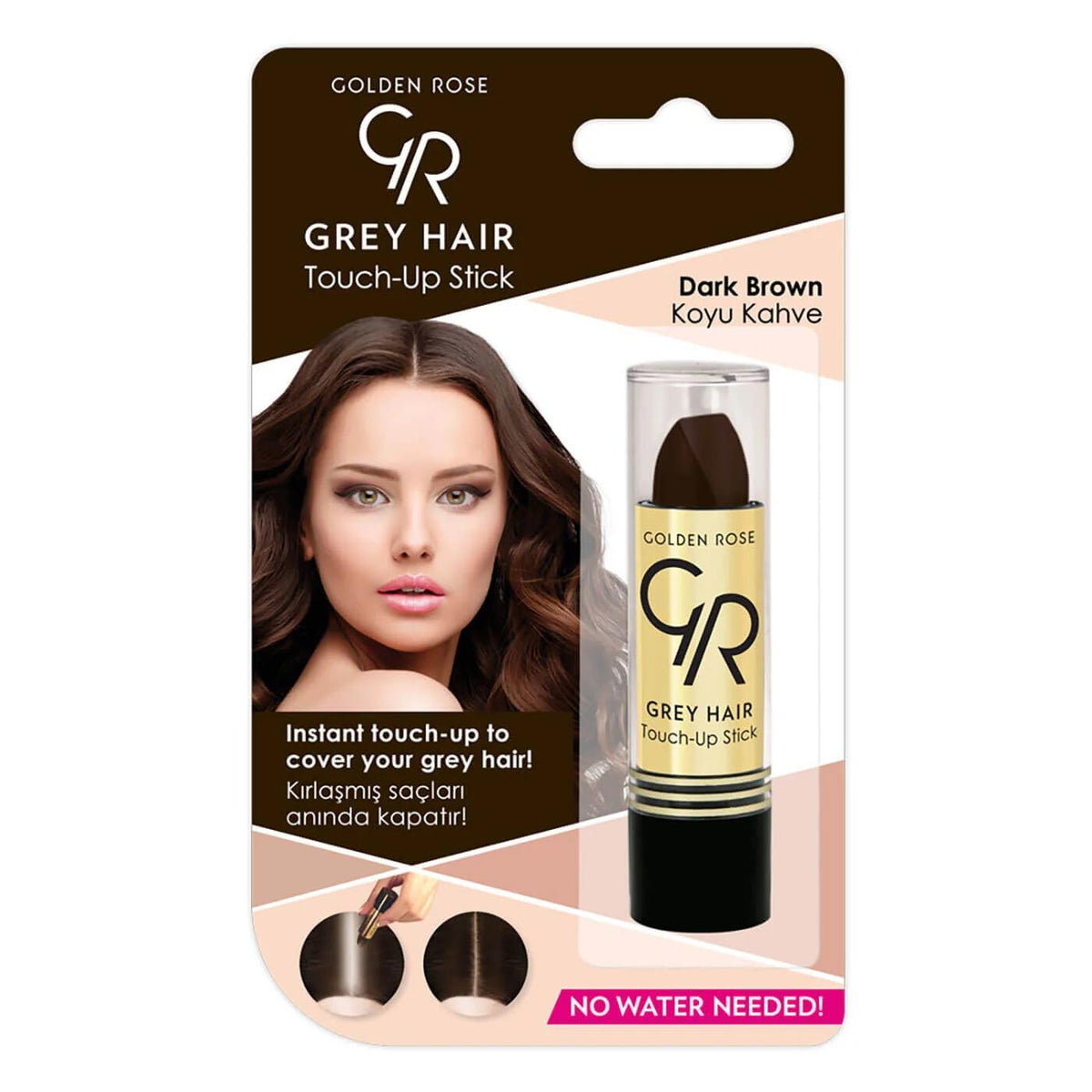 Golden Rose Gray Hair Touch-Up Stick No. 02 Dark Brown by Beauty Care Bag