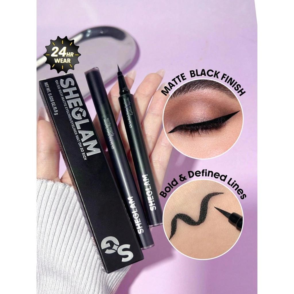 Sheglam Oh So Rich Matte Eyeliner Black for Precise Definition by Beauty Care Bag