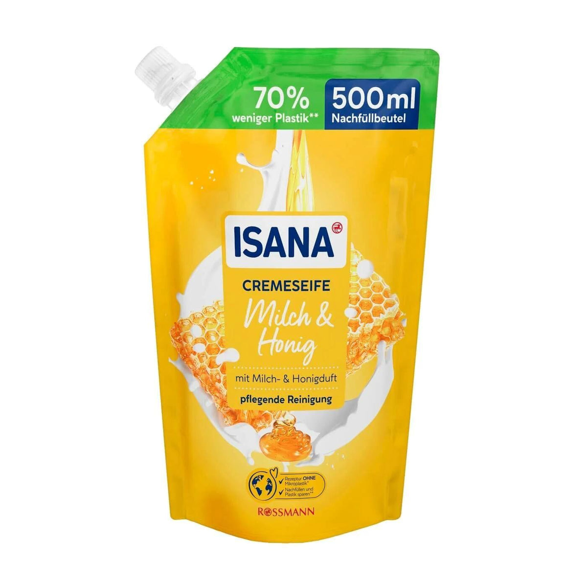 Isana Honey & Milk Liquid Soap Refill 500 ml by Beauty Care Bag
