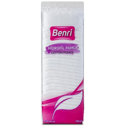Benri Hydrophilic Cotton Wool for Gentle Cleansing 100g by Beauty Care Bag